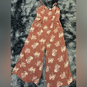 American Eagle Floral Top Sleeveless Wide Leg Jumpsuit Women's 10